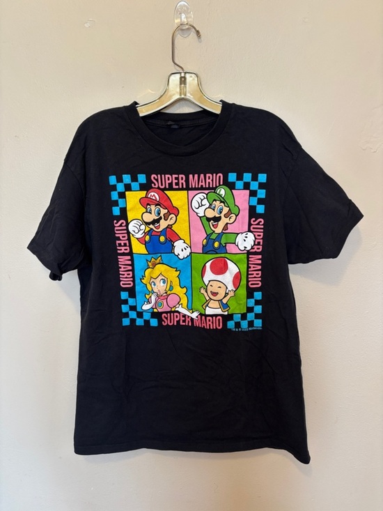 ptima Tops - Super Mario Black Graphic Long Sleeve Tee